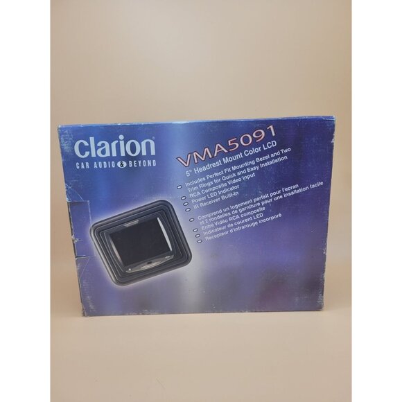 Clarion Pro Audio VMA5091 CeNET 5"  Headrest Mount Color LCD TV Monitor with box - Picture 2 of 9